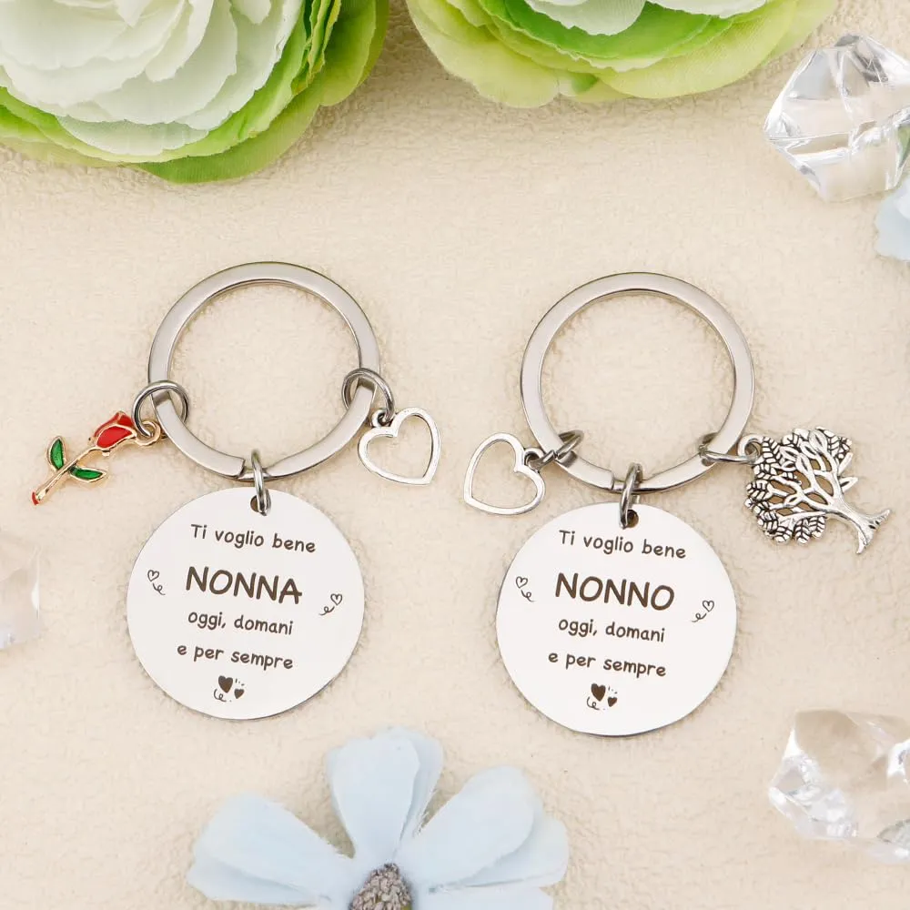 Festa Dei Nonni Idee Regalo 2pcs Portachiavi Regalo Nonni Compleanno Natale - immagine 3