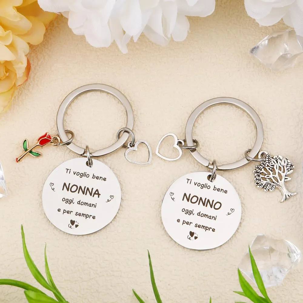 Festa Dei Nonni Idee Regalo 2pcs Portachiavi Regalo Nonni Compleanno Natale - immagine 4