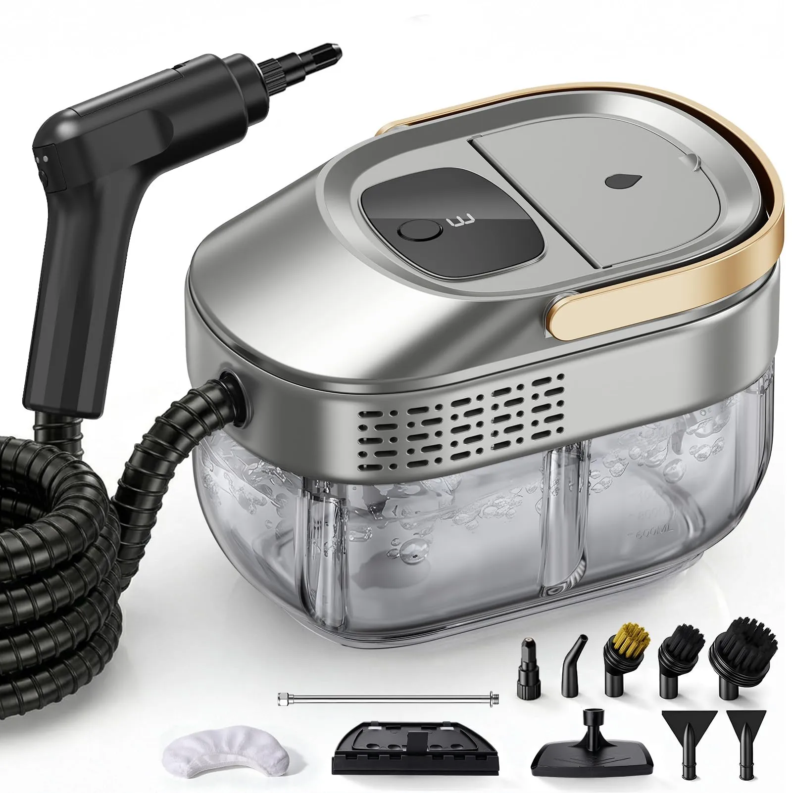 Fizicoo Pulitore a Vapore Portatile 1500W, Serbatoio 1,6L, 3 Livelli - immagine 1
