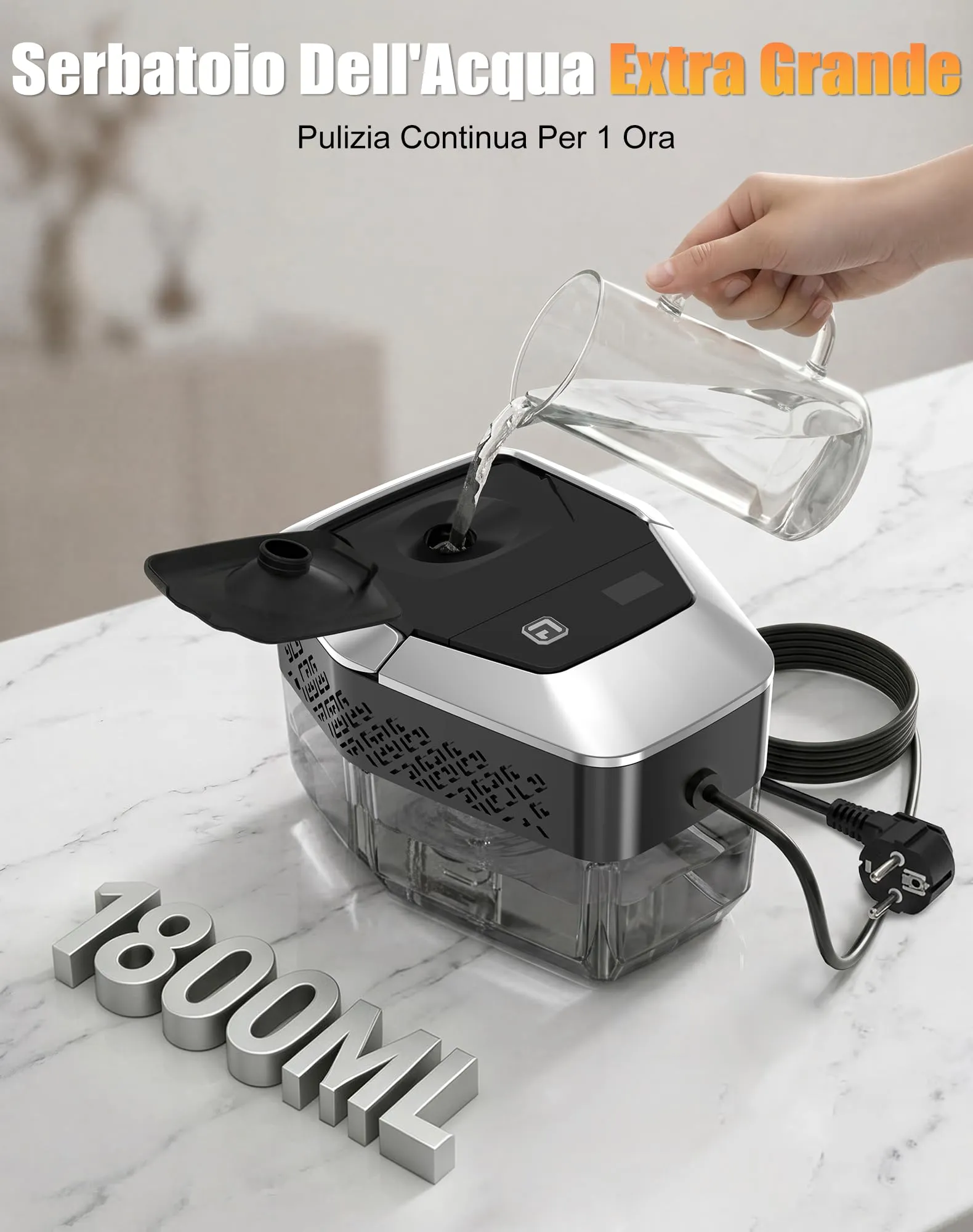 Pulitore a Vapore, Pulitore a Vapore Portatile, 1.8L Serbatoio, 4 Bar 1500W - immagine 4