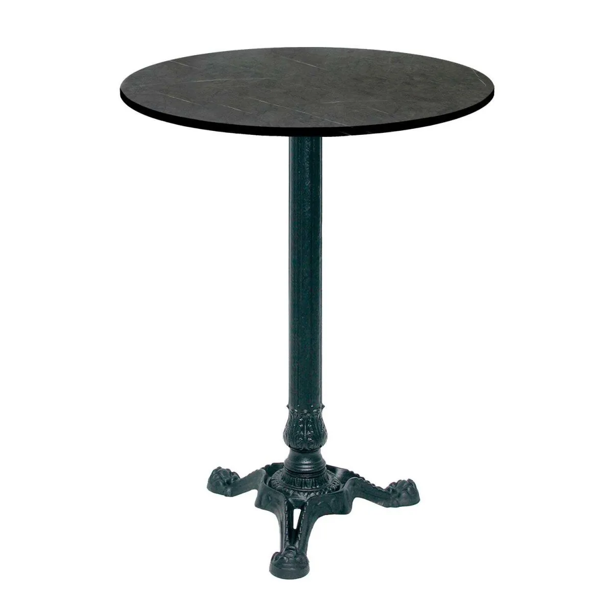 RestooTab Tavolo alto Bistrot rotondo - laminato pietra & legno; 60x60x113x60 cm (LxLxHxØ); nero/grigio scuro; struttura nero; rotonda - immagine 1