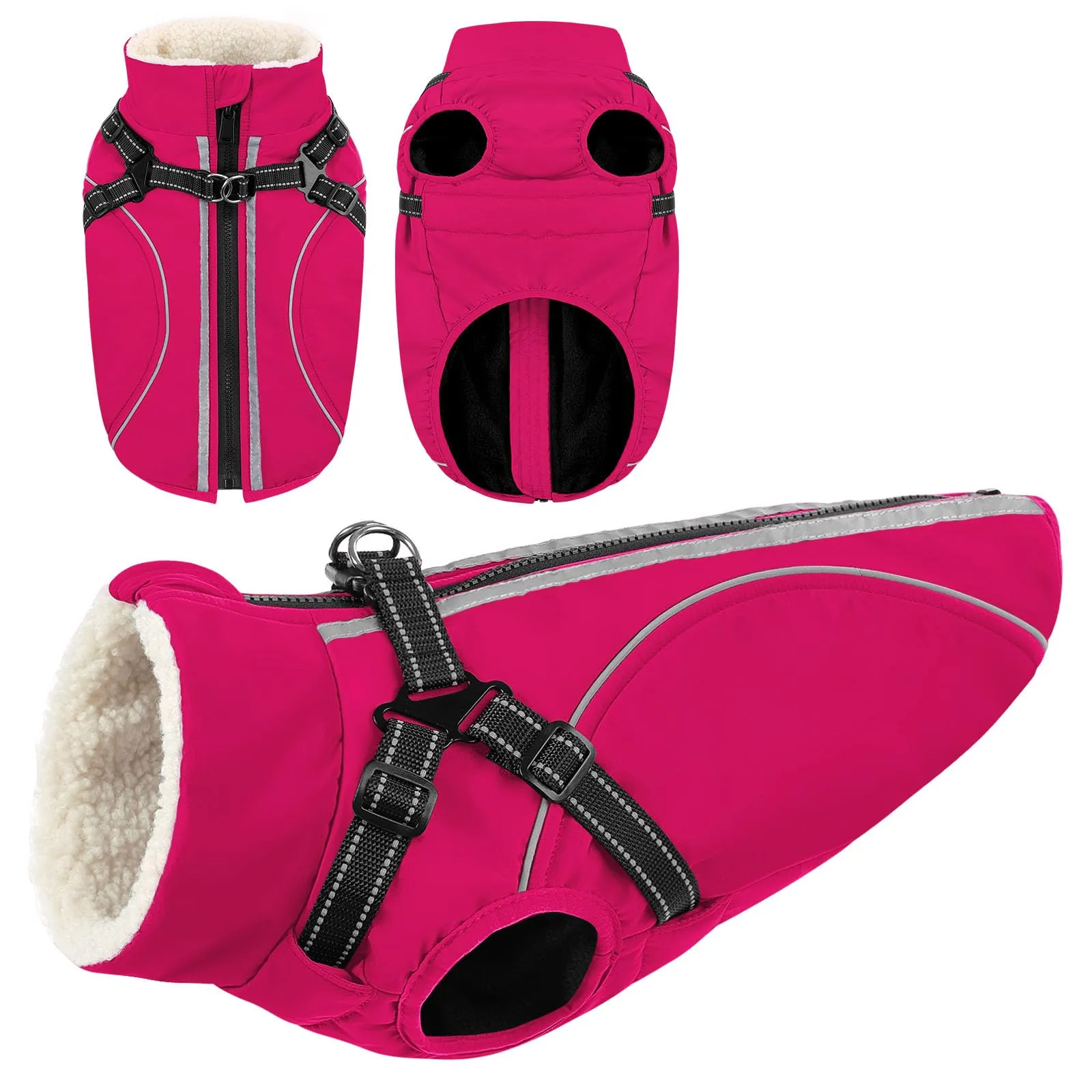 CITÉTOILE Cappotto Invernale per Cani Impermeabile Giacca Calda Rosa S - immagine 1