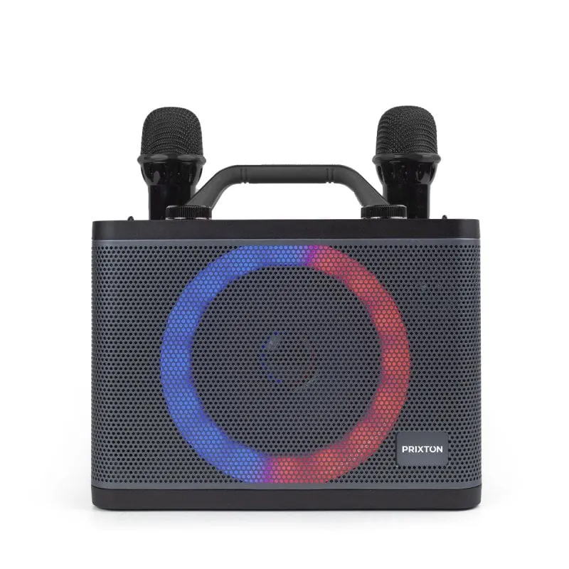 Prixton Partygo Karaoke RGB portatile con 2 microfoni Bluetooth Luce LED - immagine 1