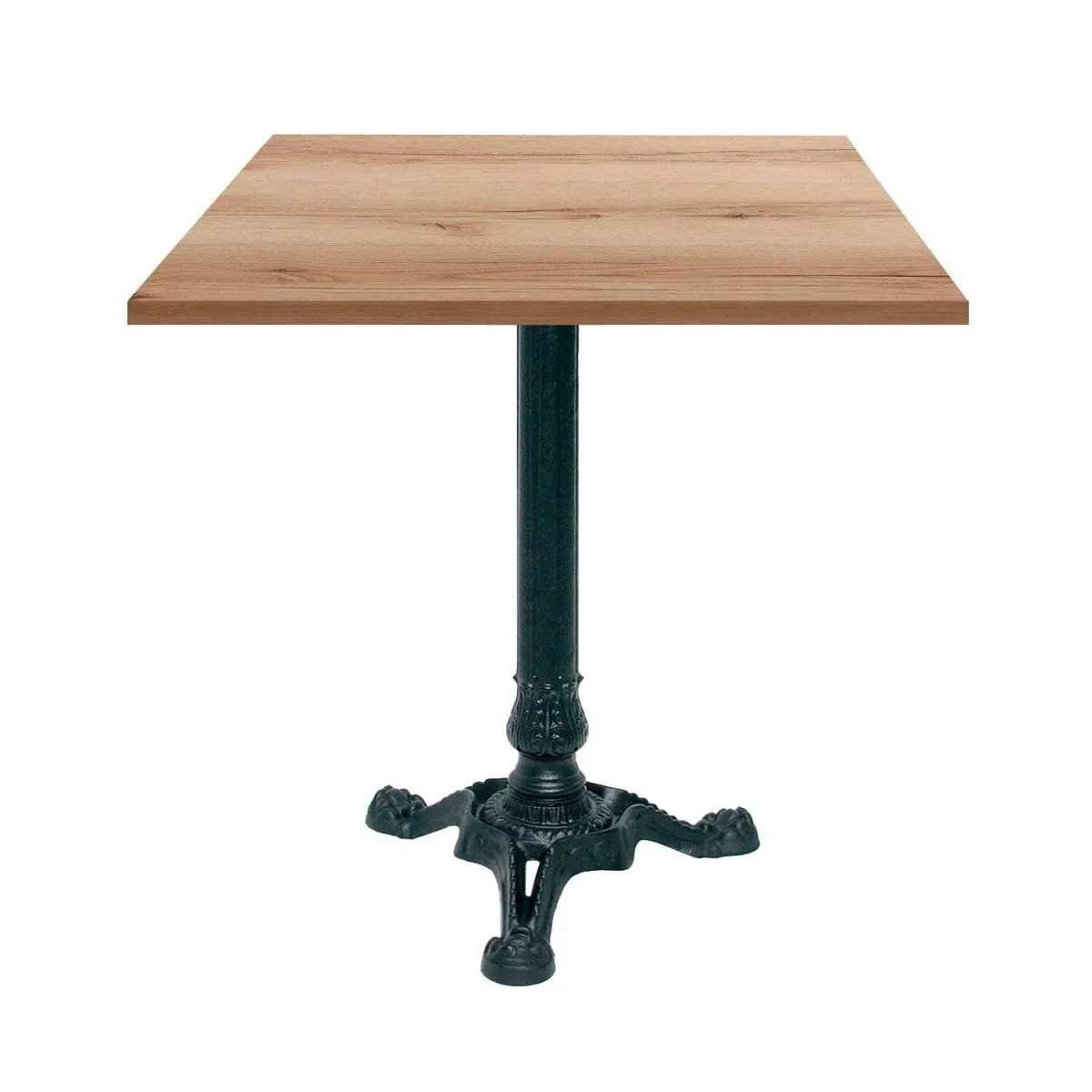 RestooTab Tavolo Bistrot quadrato - laminato pietra & legno; 70x70x75 cm (LxLxH); quercia/naturale; struttura nero; quadrata - immagine 1