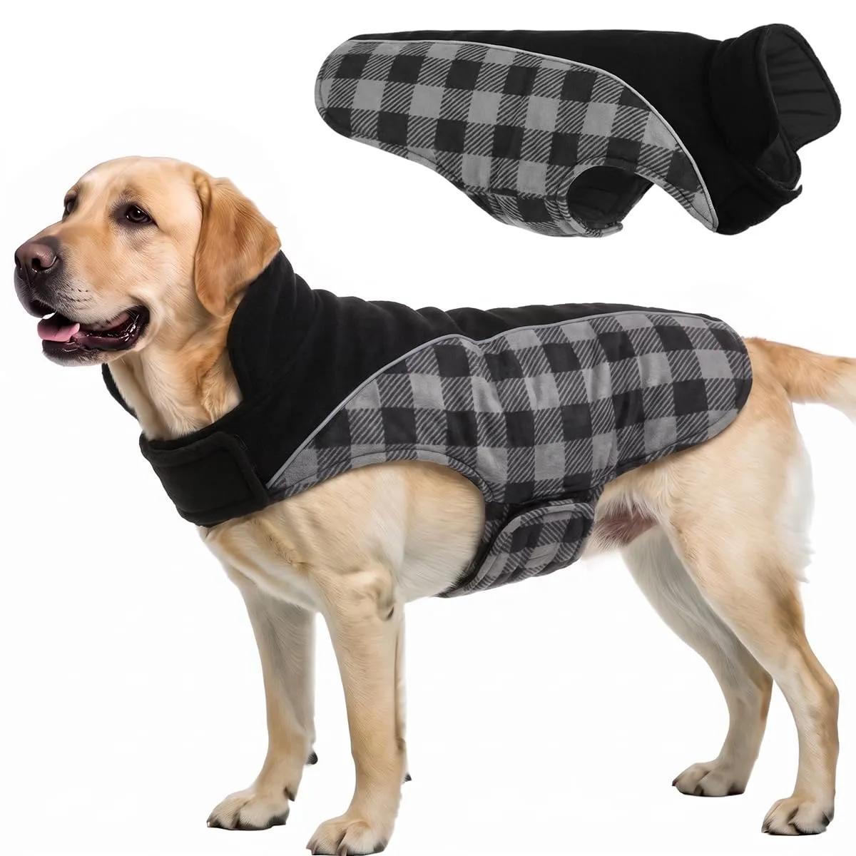 CITÉTOILE Cappotto Invernale per Cani, Giacca Calda e Antivento Grigio XL - immagine 1