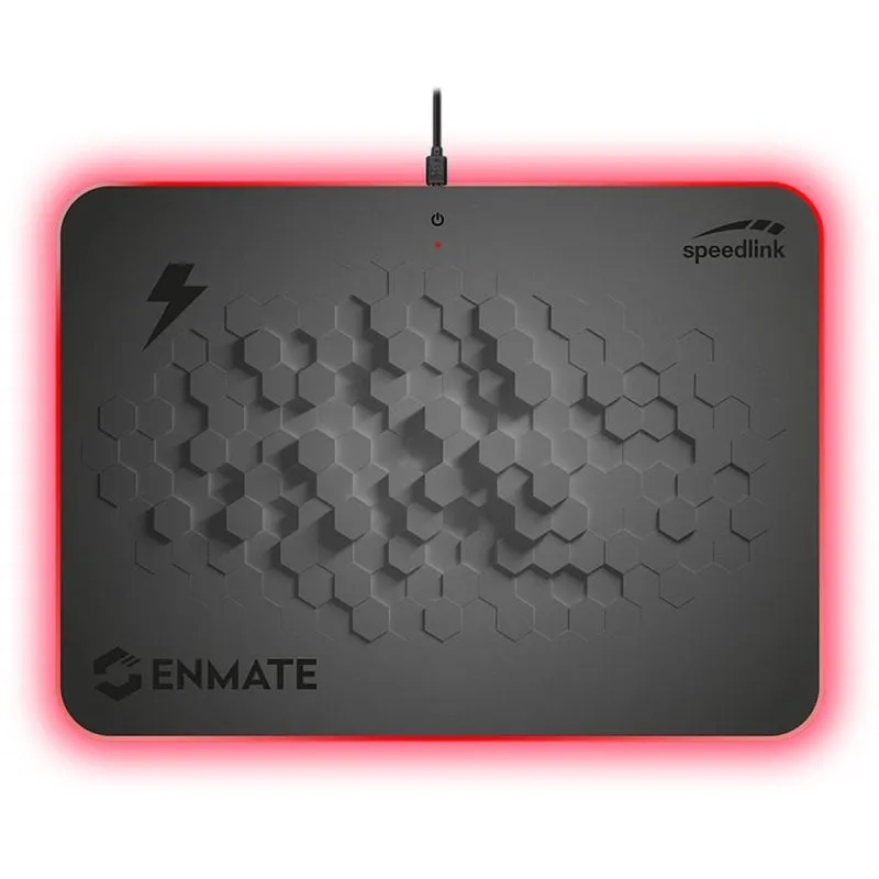 Tappetino per mouse con ricarica RGB Enmate, grigio - immagine 1