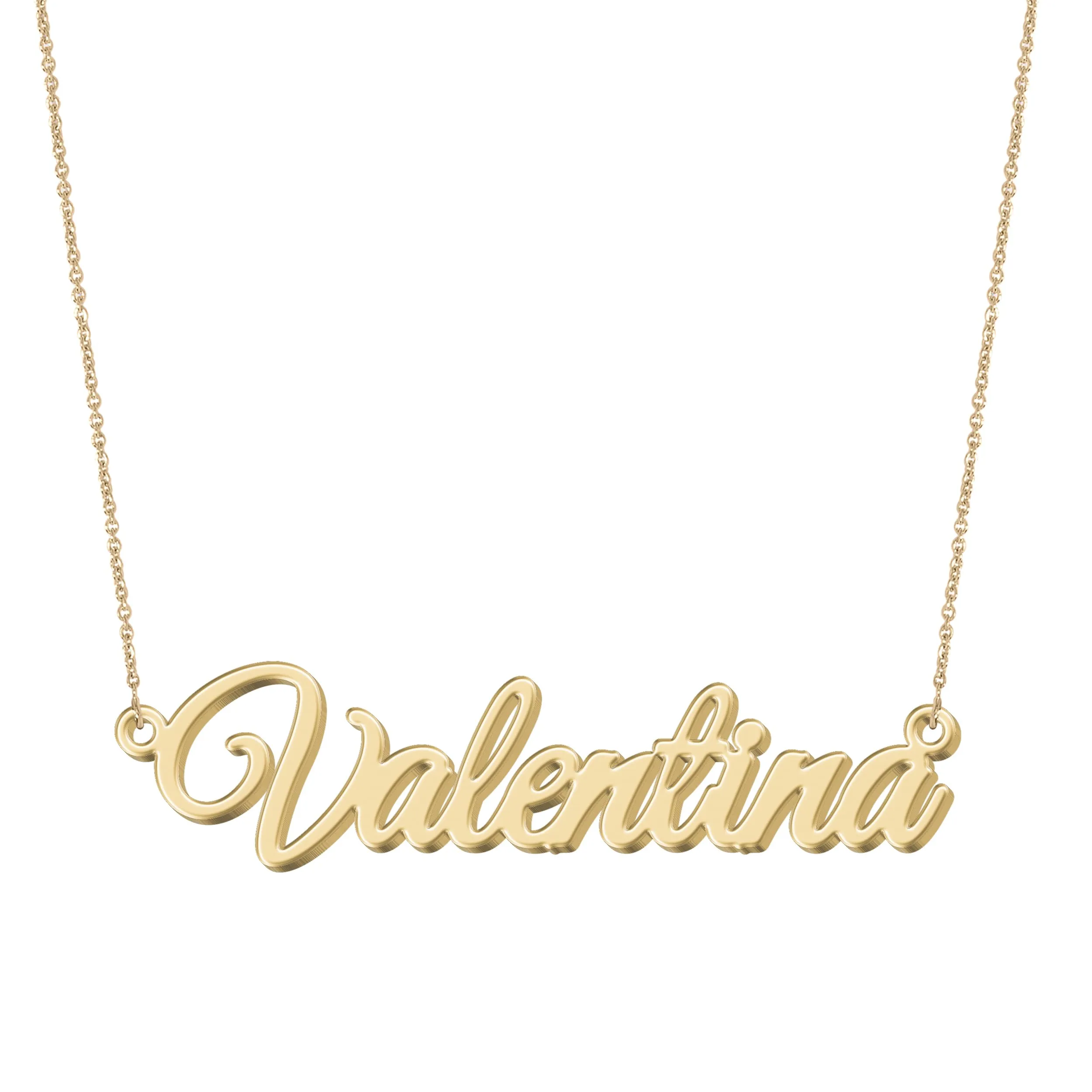 UMAGICBOX Collana personalizzata con nome | 14 caratteri a scelta | Ciondolo personalizzabile in acciaio inossidabile placcato oro 18K e argento Sterling | Regalo indimenticabile per lei, Oro - immagine 1