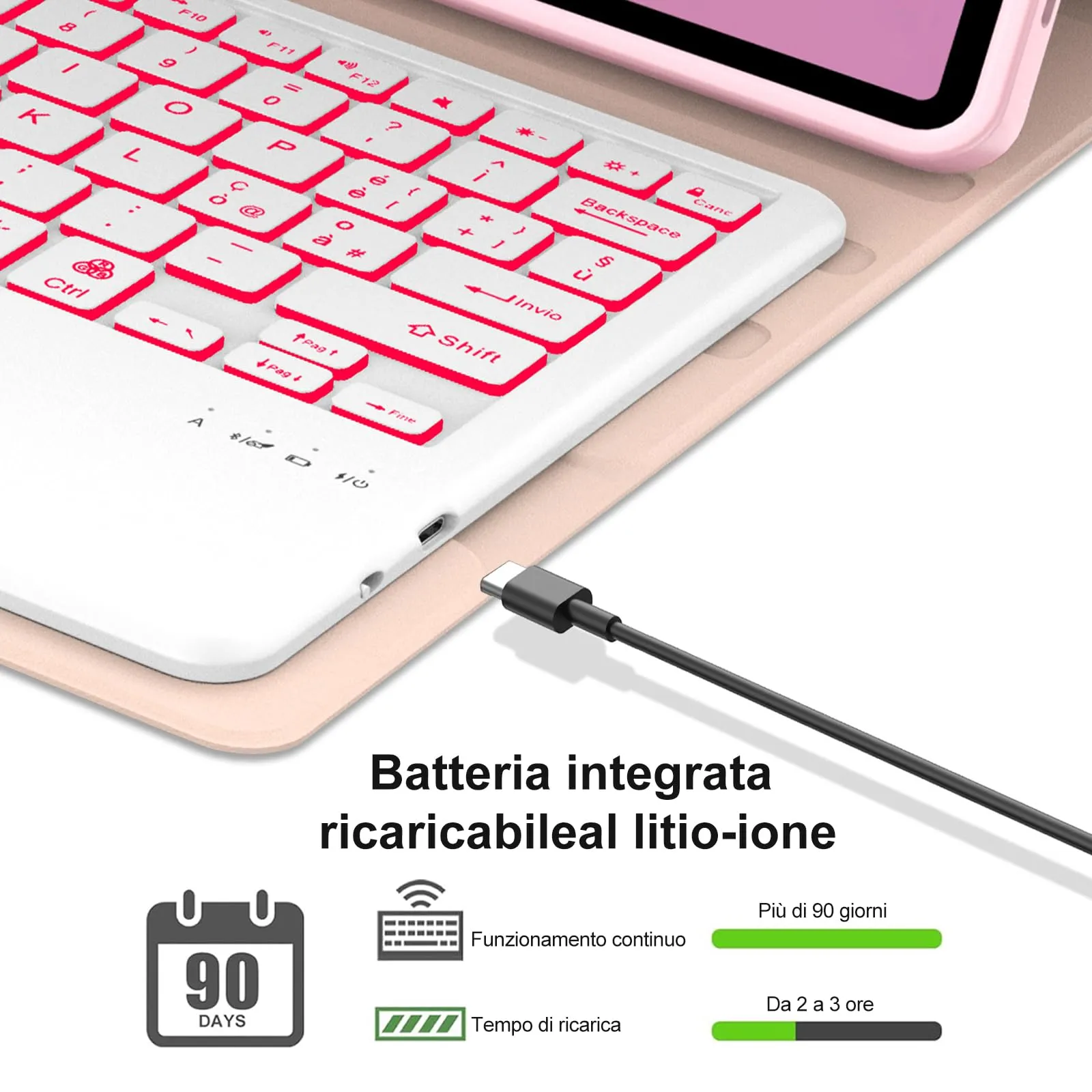 FOGARI Per Lenovo Idea Tab Pro 2025 12.7 Pollici Cover Tastiera - immagine 4