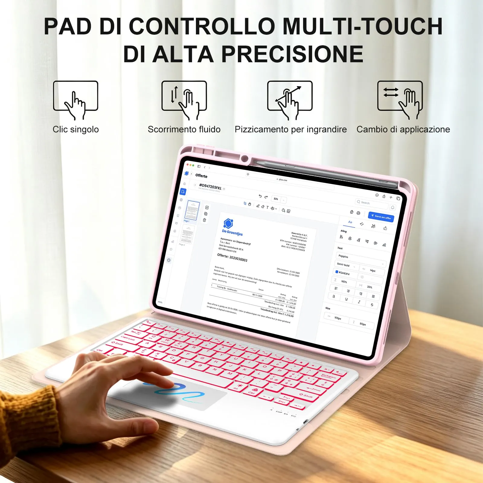 FOGARI Per Lenovo Idea Tab Pro 2025 12.7 Pollici Cover Tastiera - immagine 5