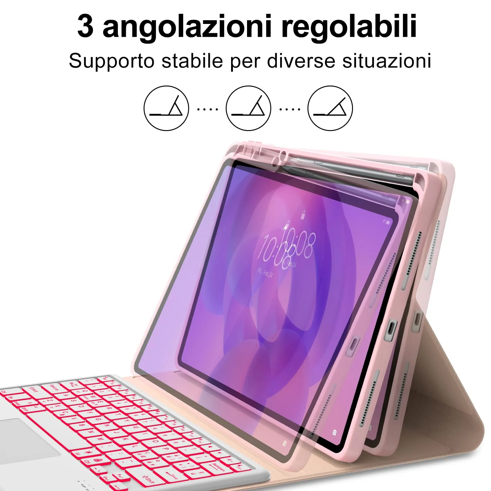 FOGARI Per Lenovo Idea Tab Pro 2025 12.7 Pollici Cover Tastiera - immagine 8