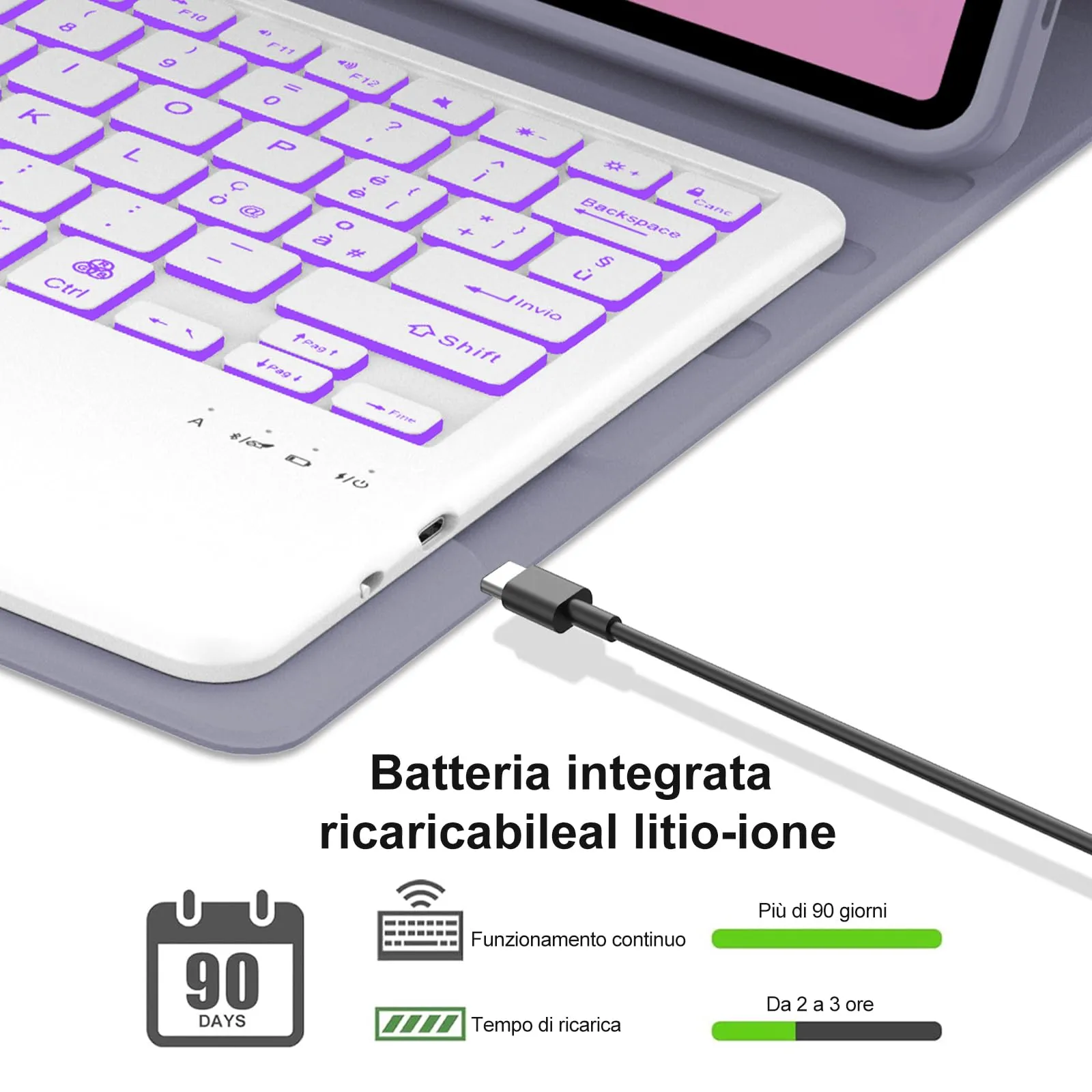 FOGARI Per Lenovo Idea Tab Pro 2025 12.7 Pollici Cover Tastiera - immagine 4