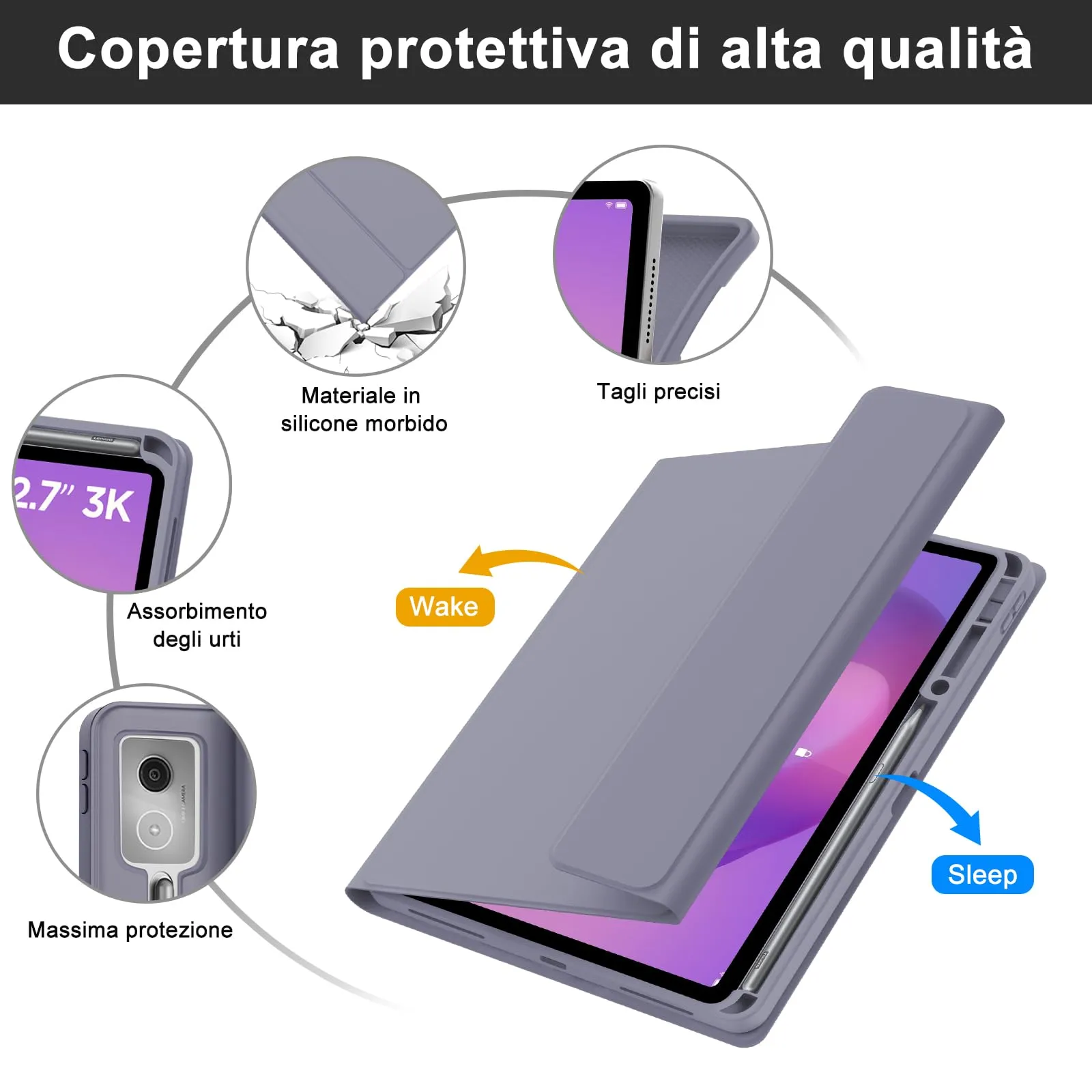FOGARI Per Lenovo Idea Tab Pro 2025 12.7 Pollici Cover Tastiera - immagine 7
