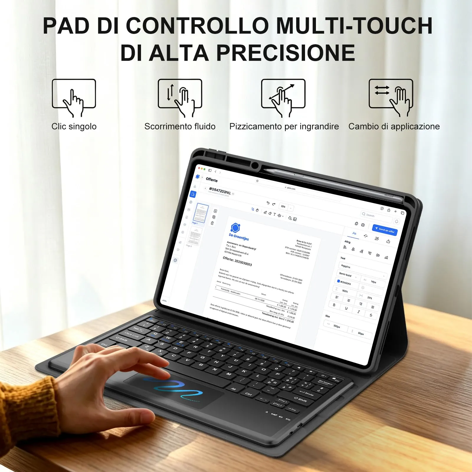 FOGARI Per Lenovo Idea Tab Pro 2025 12.7 Pollici Cover Tastiera - immagine 5