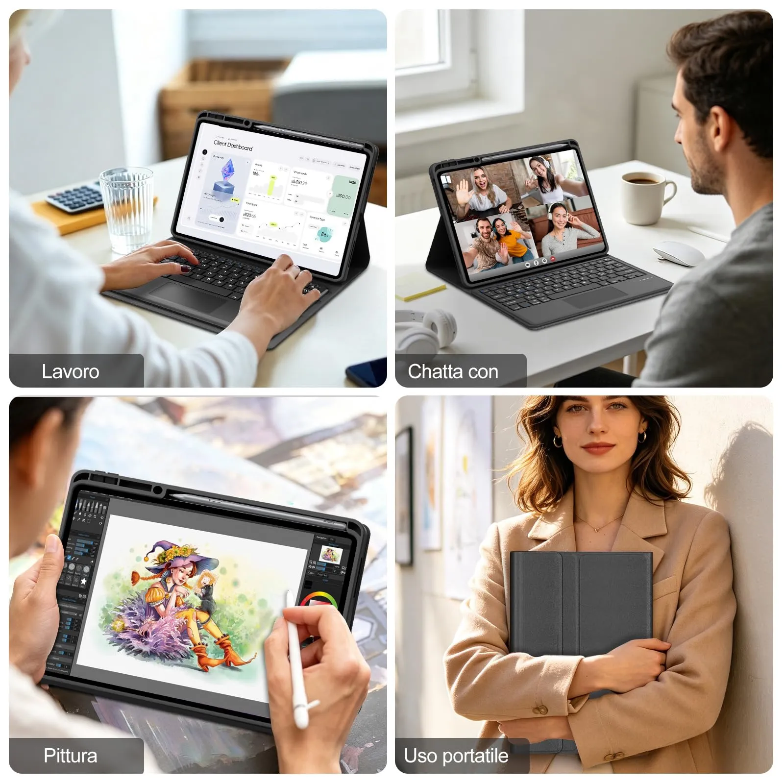 FOGARI Per Lenovo Idea Tab Pro 2025 12.7 Pollici Cover Tastiera - immagine 9