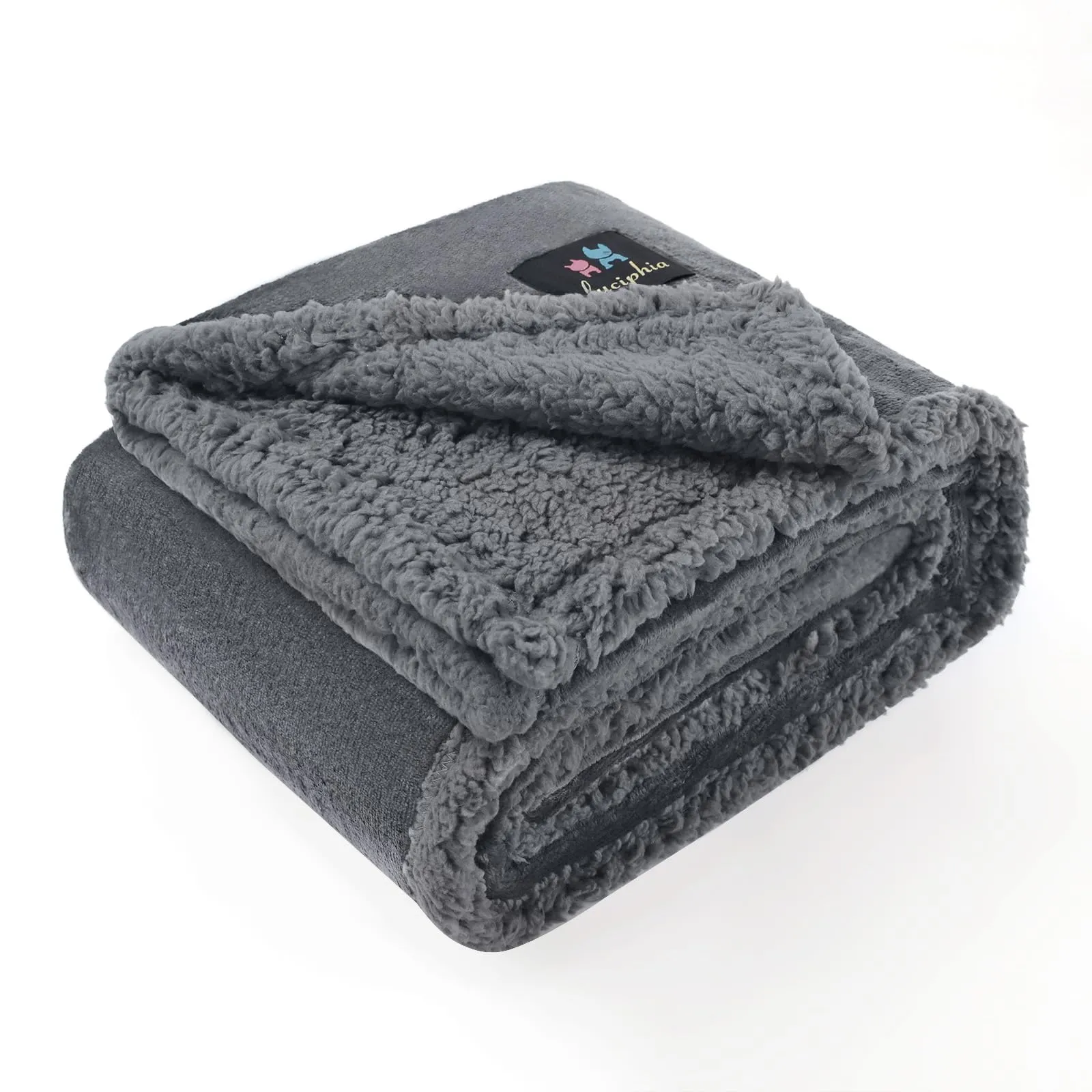 luciphia Coperta Impermeabile per Cani, Lavabile Coperta per Cani Gatti, Anti-Pipì di Grandi Dimensioni, Protezione del Divano in Pile Sherpa per Cani Grigio Chiaro XL (145 * 216cm) - immagine 1