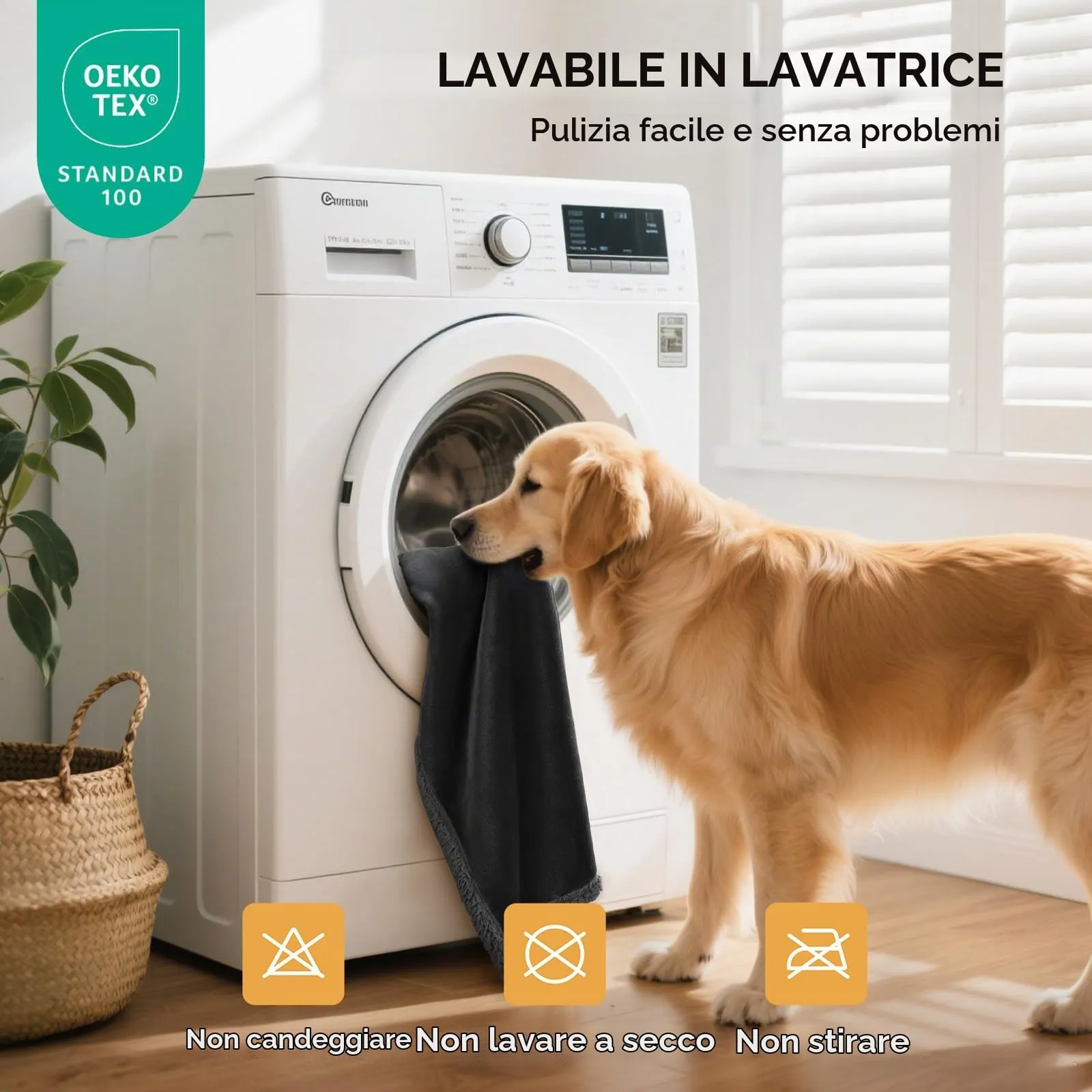 luciphia Coperta Impermeabile per Cani e Gatti, Anti-Pip, Pile e Sherpa, Nero, S (71 * 102cm) - immagine 6