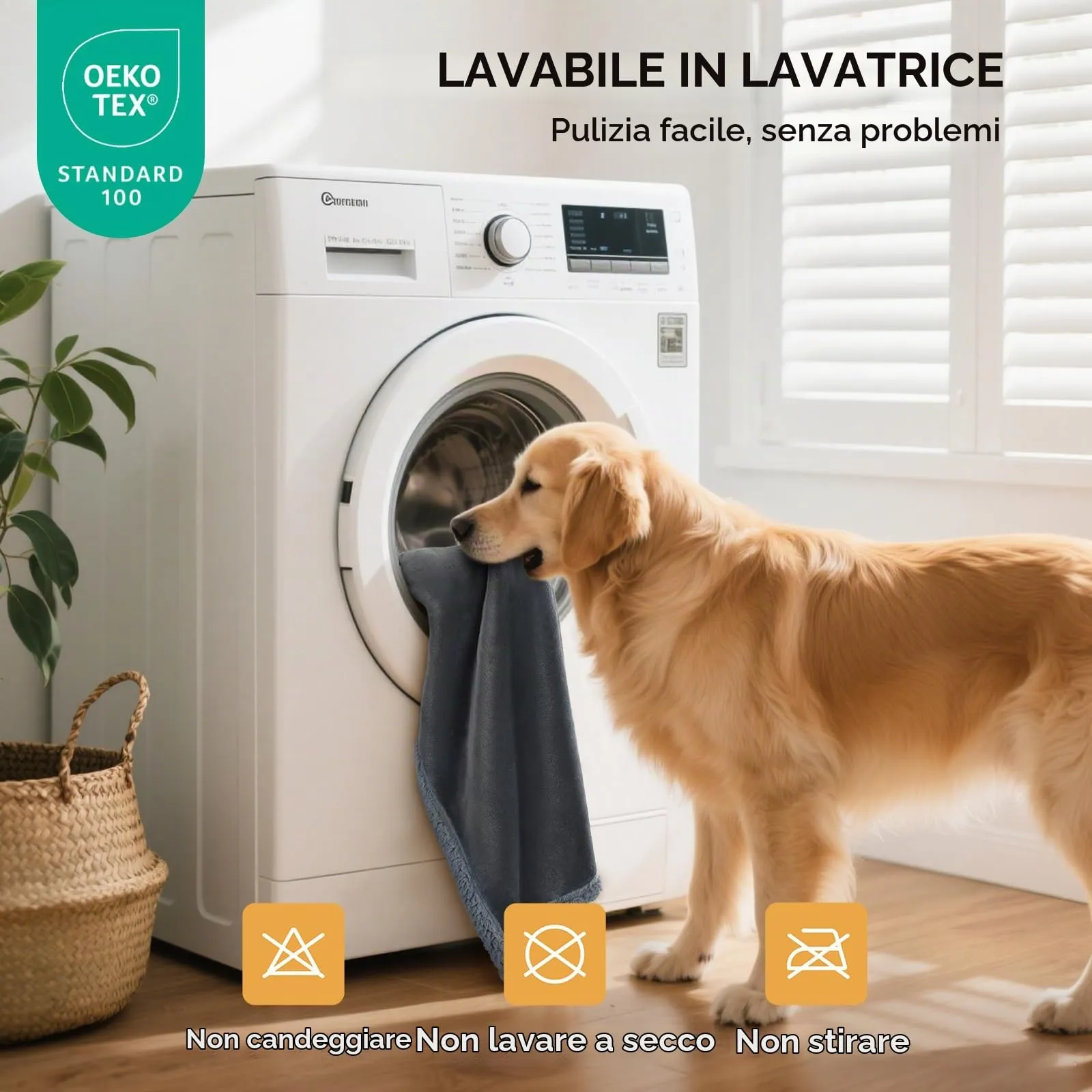 luciphia Coperta Impermeabile per Cani, Lavabile Coperta per Cani Gatti, Anti-Pipì di Grandi Dimensioni, Protezione del Divano in Pile Sherpa per Cani Grigio L (145 * 165cm) - immagine 6