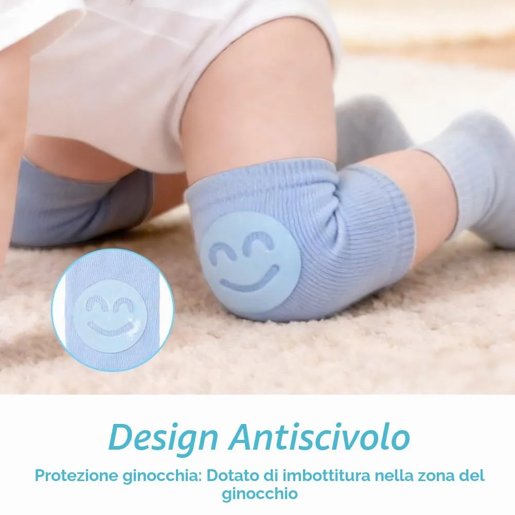 HAGOT Caschetto Primi Passi, Primi Passi Per Bambini Neonati, Protezione Anticollisione Regolabile e Traspirante, con Ginocchiere (Grigio) - immagine 5