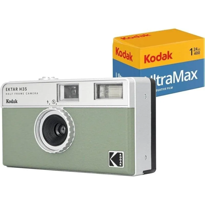 Fotocamera Agfaphoto Kodak RK0110 EKTAR H35 Verde con Pellicola 35mm Half Frame - immagine 1