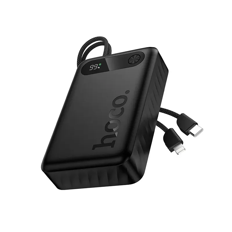 Batteria Esterna HOCO J171A, 20000mAh, 22.5W, QC + PD, 1 x Lightning - 1 x USB-A - 2 x USB-C, Nera - immagine 1