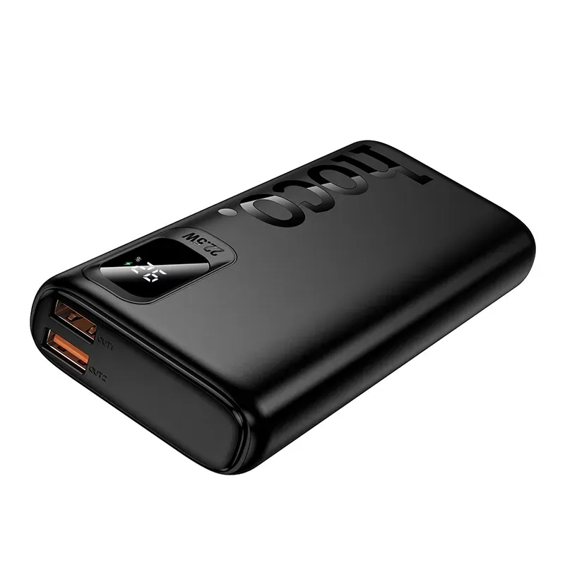 Batteria esterna HOCO J158 Pro Runner, 10000 mAh, 22,5 W, QC + PD, 1 x USB-C - 2 x USB-A, nera - immagine 1