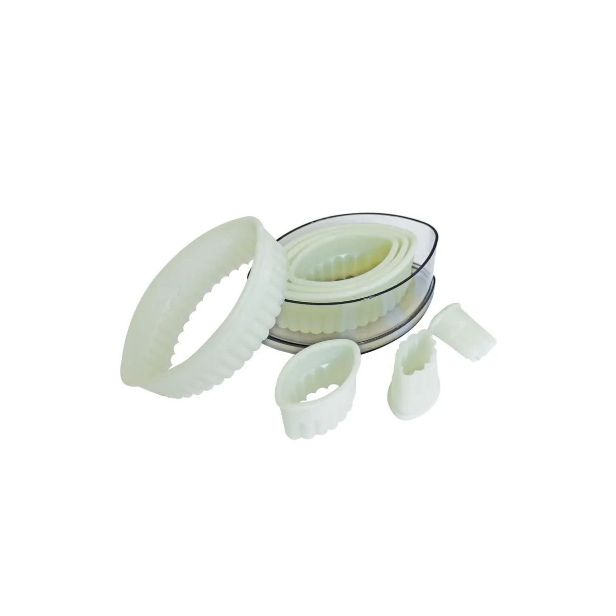 Schneider Set di formine ovali dentellati 7 pz; bianco - immagine 1