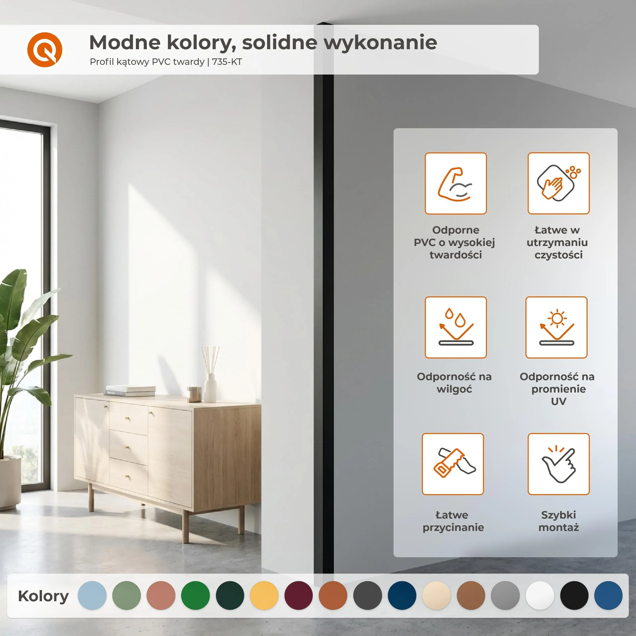Quest Profilo Angolare PVC 30x30 mm Senza Forare - Beige, 150 cm - immagine 6