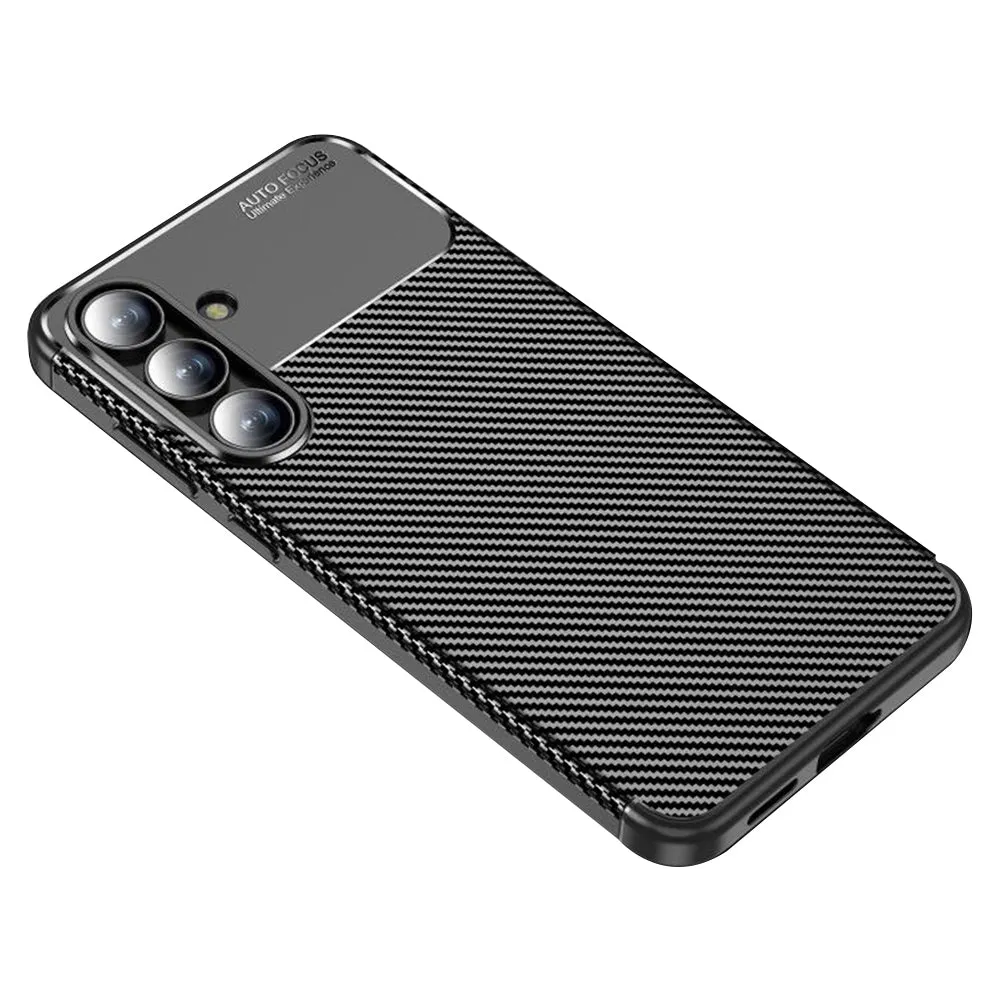 Custodia per Samsung Galaxy S25 FE, Techsuit, CarbonFiber, Nera - immagine 1