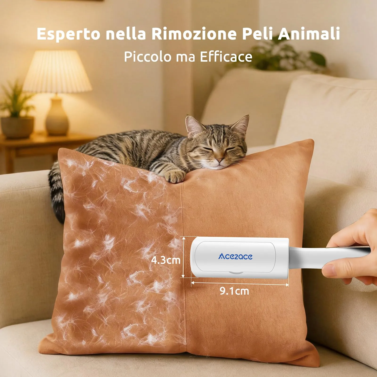 ACE2ACE Spazzola Togli Peli per Vestiti, Rimuovi Peli Animali da Tessuti - immagine 2