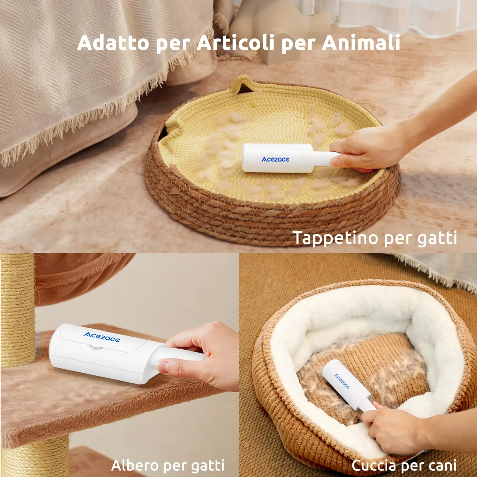 ACE2ACE Spazzola Togli Peli per Vestiti, Rimuovi Peli Animali da Tessuti - immagine 5