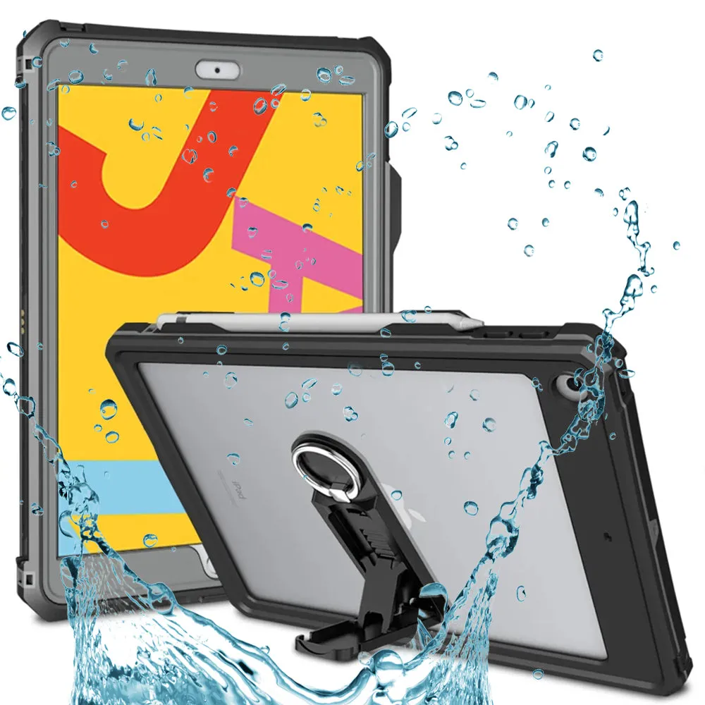 Custodia Waterproof per Apple iPad 10.2 (2021) / 10.2 (2020) / 10.2 (2019), ShellBox, Nera - immagine 1