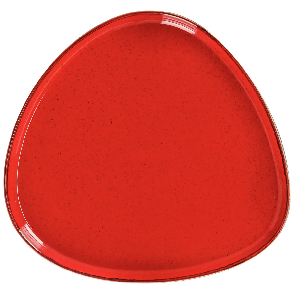 4x VEGA Piatto Sidina piano, forma organica, con bordo; 27.2x26x2.5 cm (LxLxH); rosso; organica; 4 pz. / Pacco - immagine 1