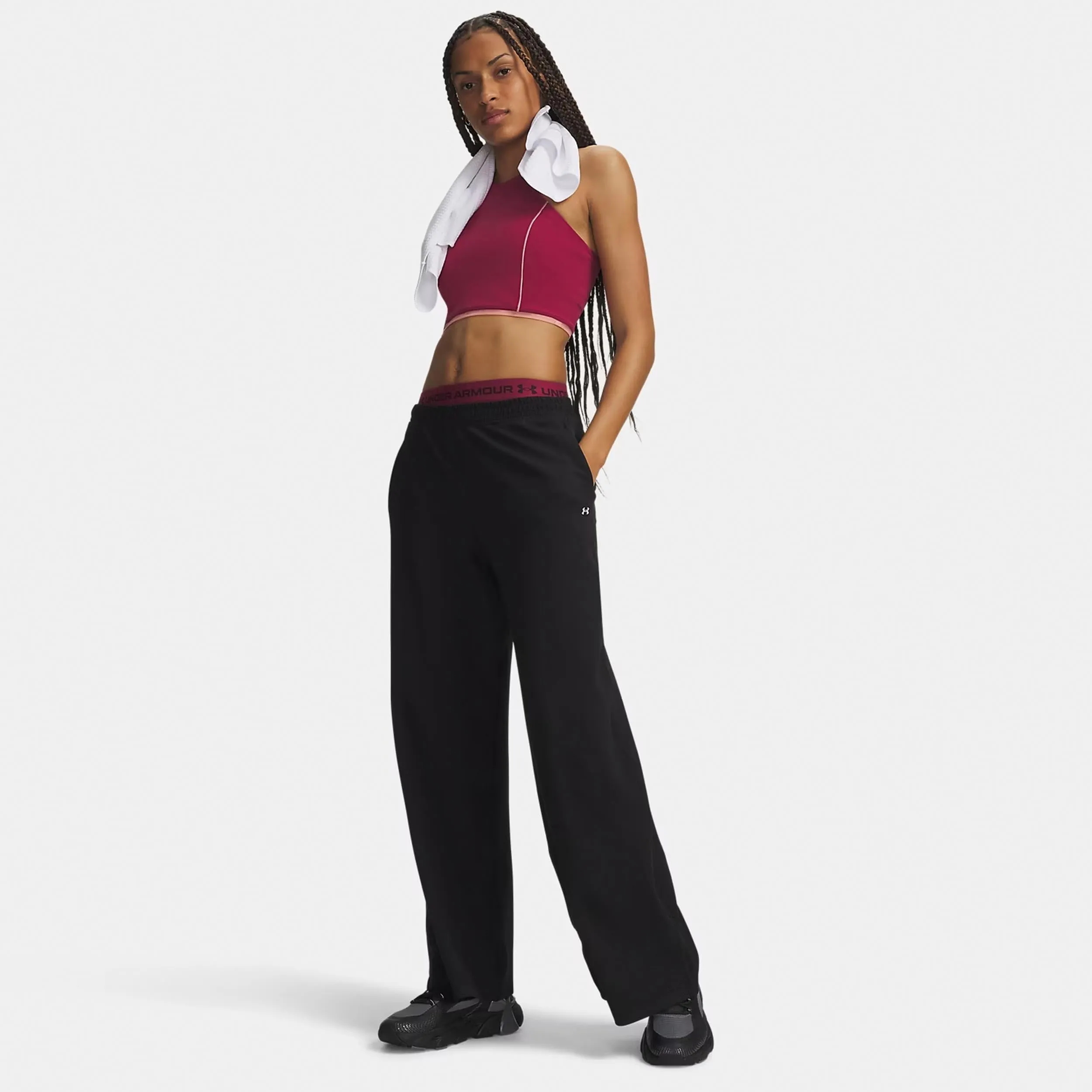 Under Armour Motion Wide Pantalone da Allenamento Donna Nero - immagine 4
