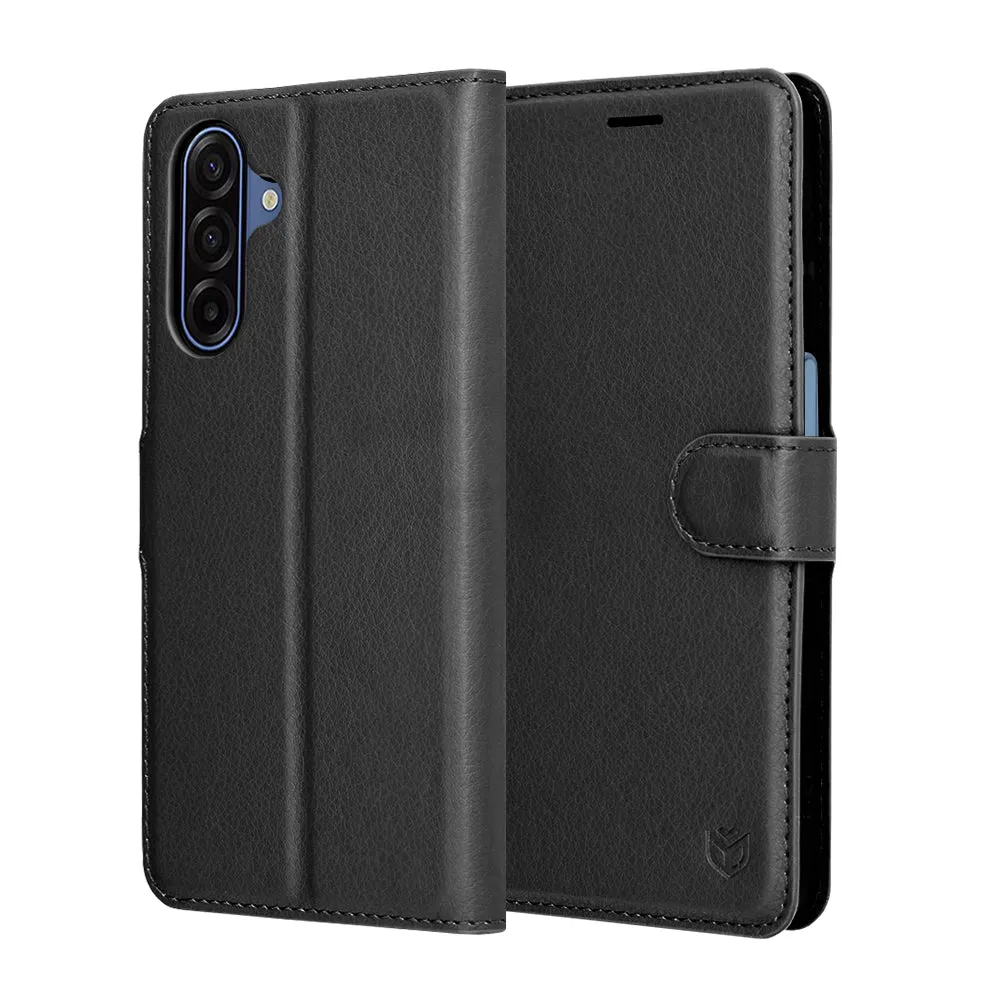 Custodia per Samsung Galaxy A18 5G A186 / A18 4G A185 / F17 / M17 / A17 4G A175, Techsuit, Leather Folio, Nera - immagine 1