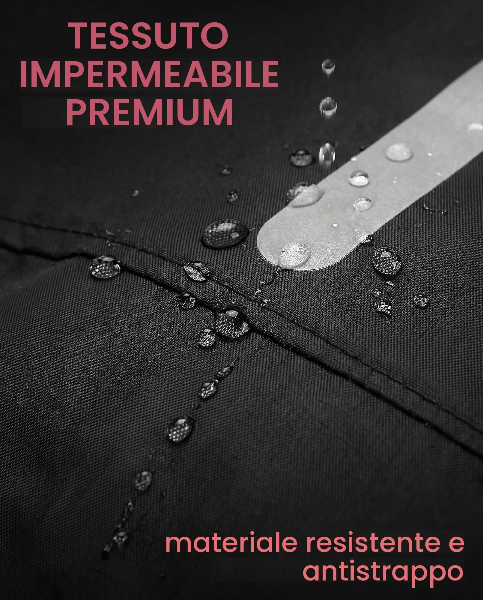 BTACGWP Coprizaino Impermeabile 2 Pezzi Nero + Rosa Magenta con Strisce Riflettenti ad Alta Visibilità, Protezione Totale contro la Pioggia per Escursionismo e Ciclismo Sicuro - immagine 3