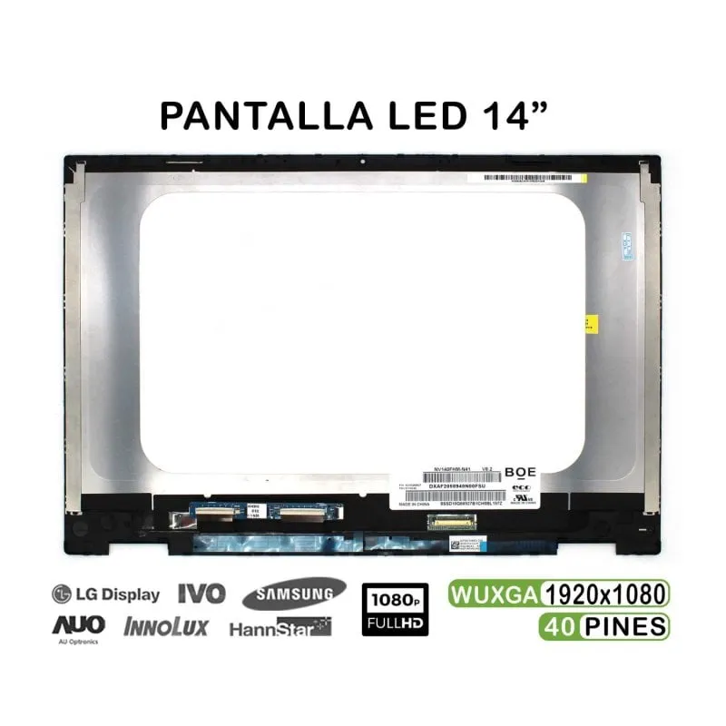 Schermo LED Full Touch da 14" per laptop HP Pavilion X360 serie 14-dw 14-dwxxx con cornice - immagine 1