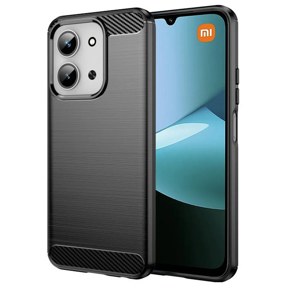 Custodia per Xiaomi Redmi 15C 5G / 15C 4G, Techsuit, Carbonio, Nera - immagine 1