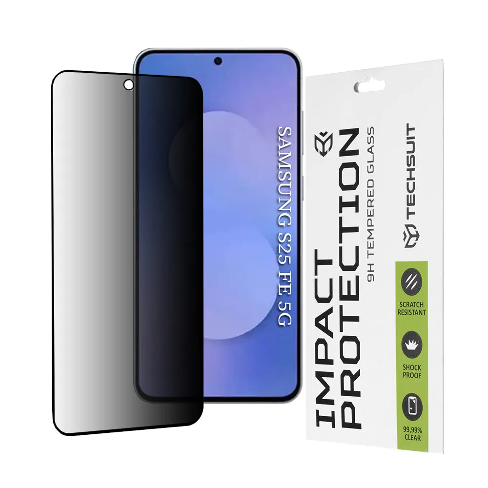 Pellicola protettiva per schermo Privacy Techsuit per Samsung Galaxy S25 FE, Vetro temperato, Full Glue, 111D - immagine 1