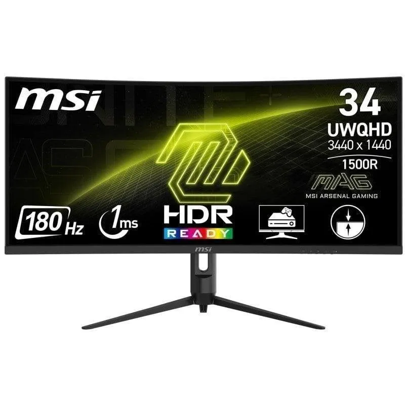 Monitor PC MSI MAG 342CQR E2 34" WUHD 180Hz VA Curvo 1ms Adaptive Sync - immagine 1