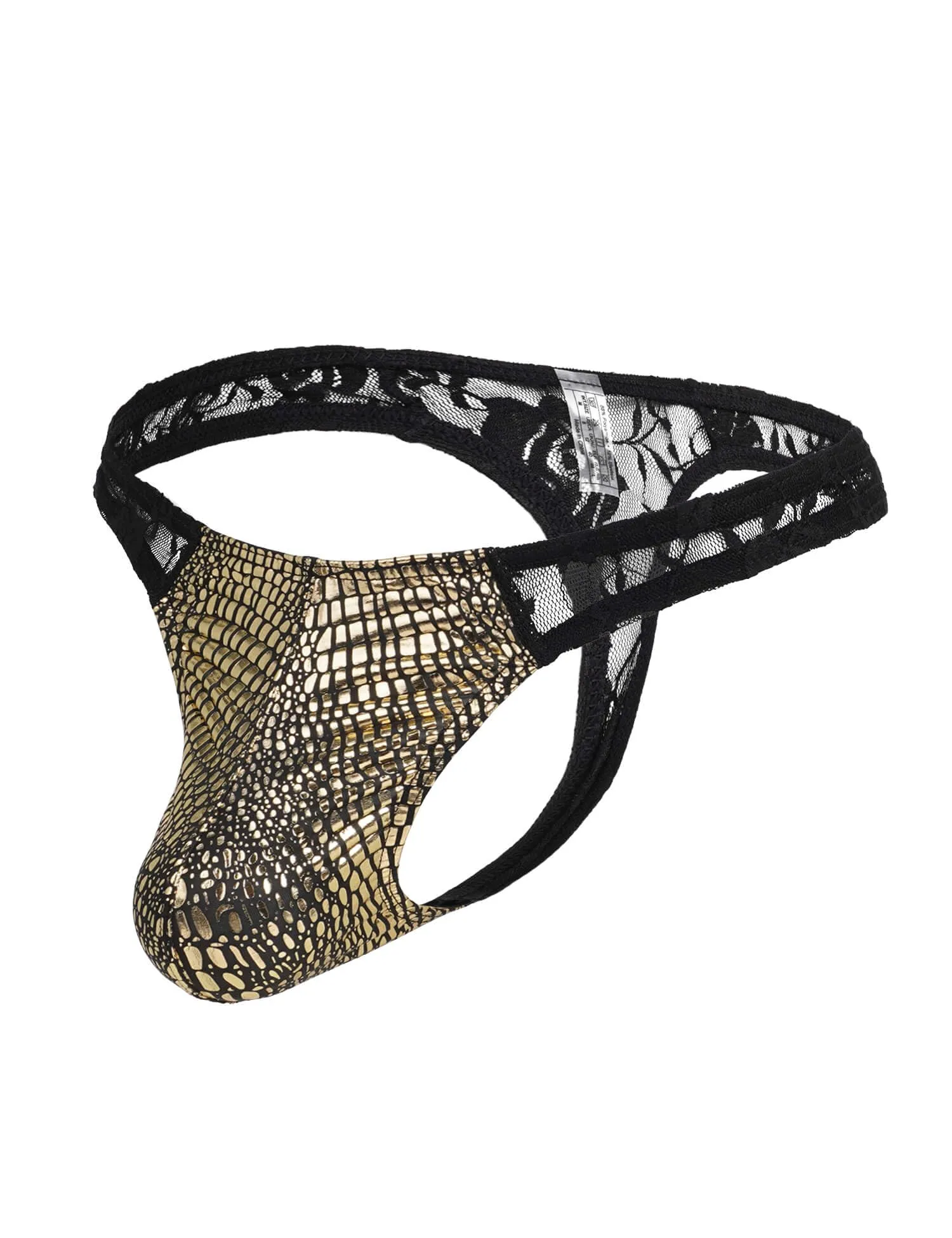 ohyeahlady Perizoma Uomo Sexyhot Gay Perizoma Filo Pelle Pu Mini Slip Uomo Vita Bassa Tanga Sexyhot Costume da Bagno Slip Thong Mutande Intimo XL,Oro - immagine 7