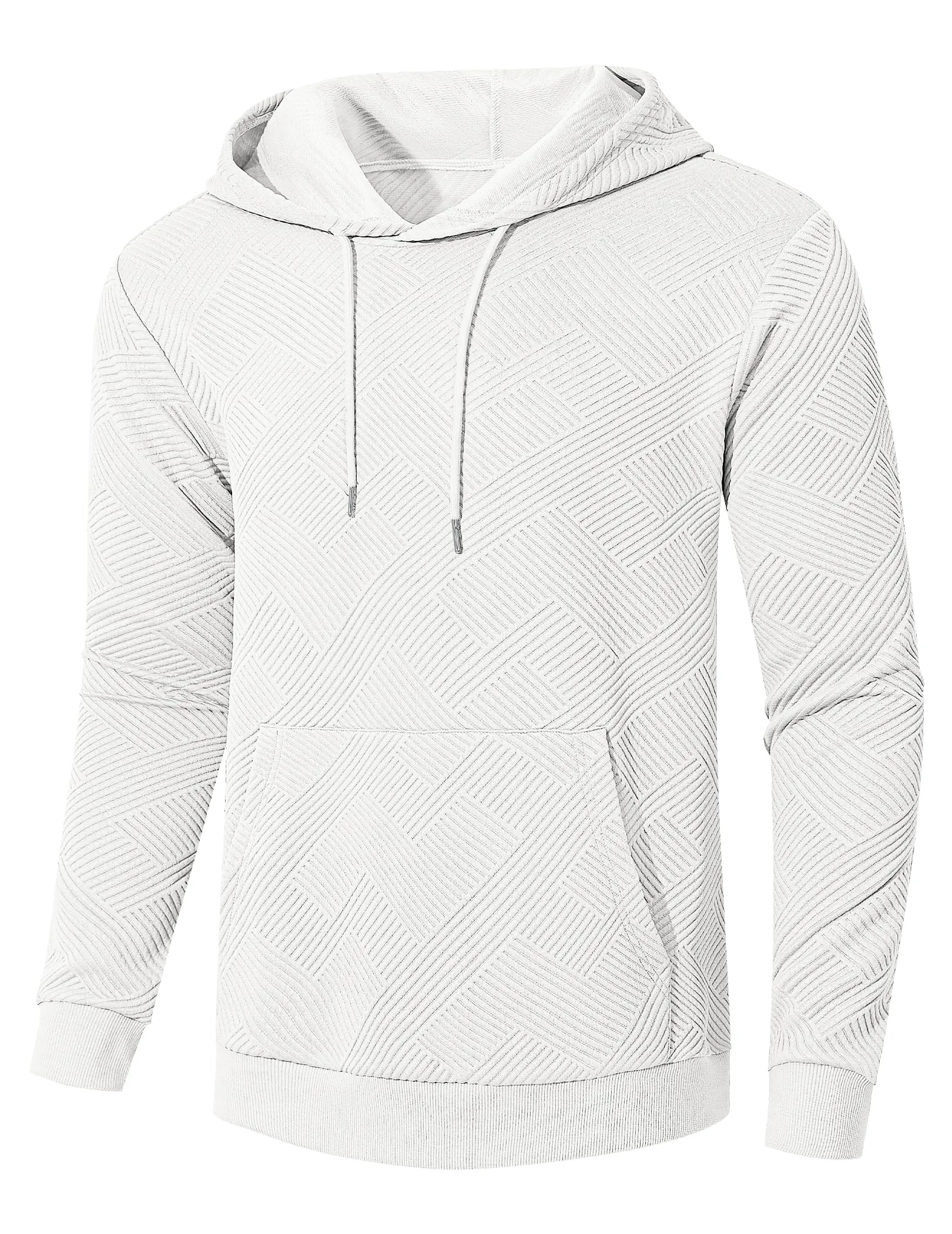 TARAINYA Felpa con Cappuccio Uomo Cotone Hoodie Bianco XL - immagine 4