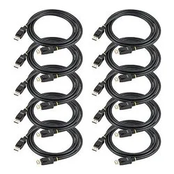 Cavo Displayport 1.2 4K UHD 10 Pz Black 2m DISPL2M10PK - immagine 1