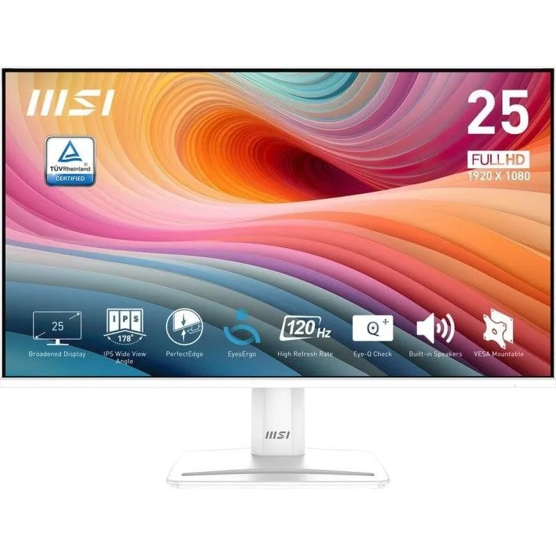Monitor PC MSI PRO MP251W E2 24.5" FullHD 120Hz IPS Bianco 1ms - immagine 1