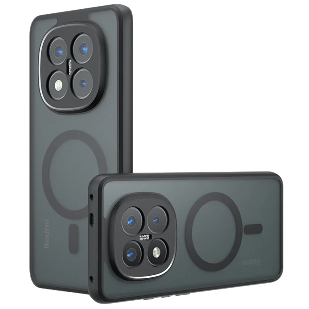 Custodia MagSafe per Xiaomi Redmi Note 14 Pro+ 5G, Techsuit, PureFrost, Nero Satinato - immagine 1