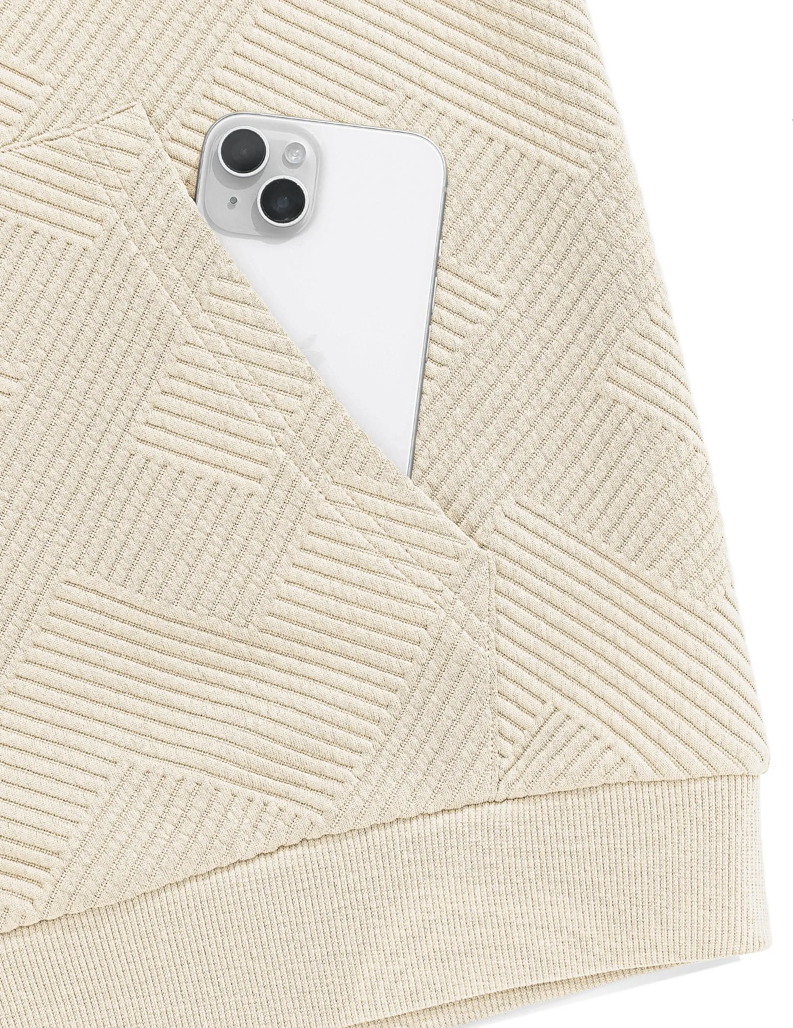TARAINYA Felpa con Cappuccio Uomo Cotone Hoodie Beige M - immagine 7