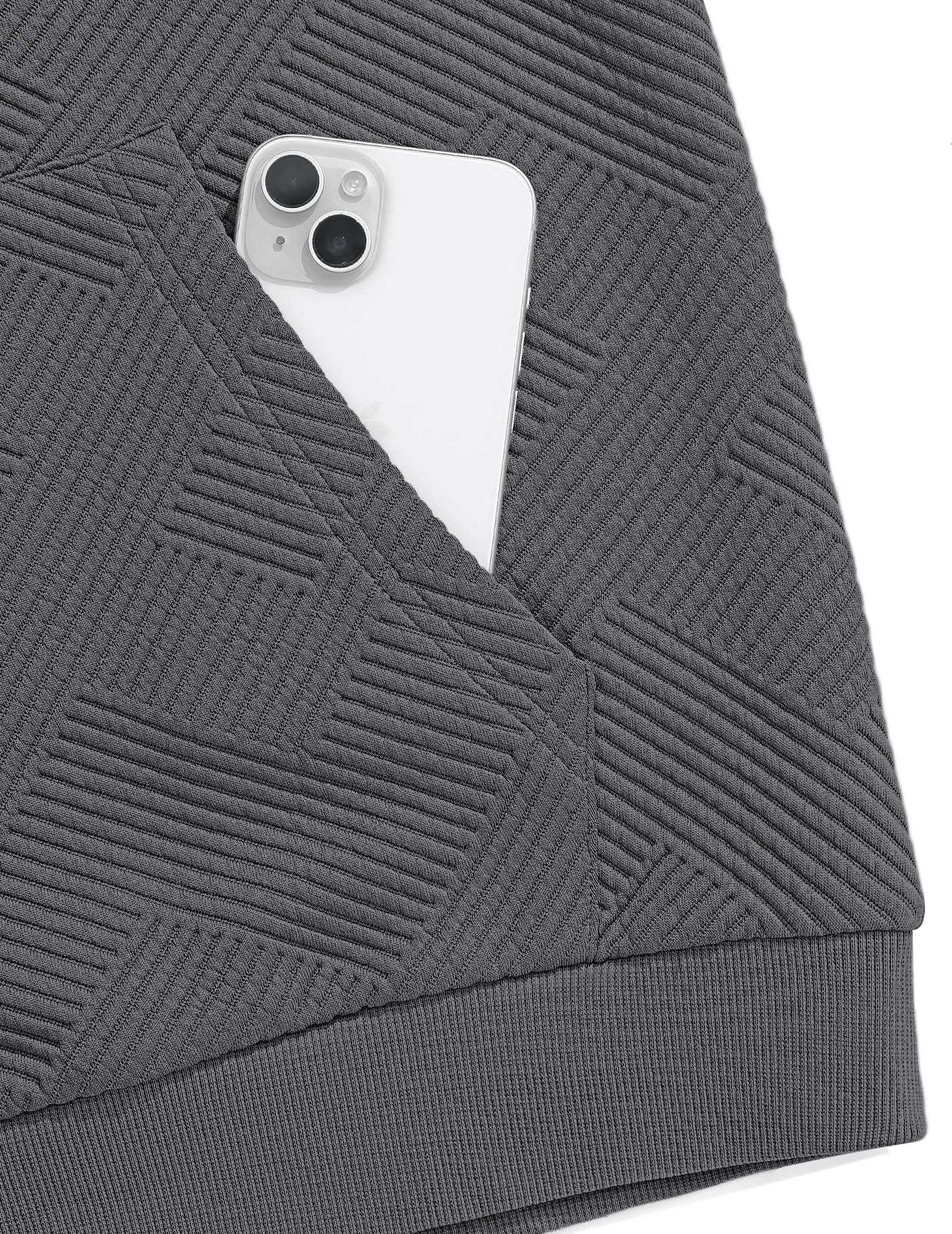 TARAINYA Felpa con Cappuccio Uomo Cotone Hoodie Grigio scuro L - immagine 2