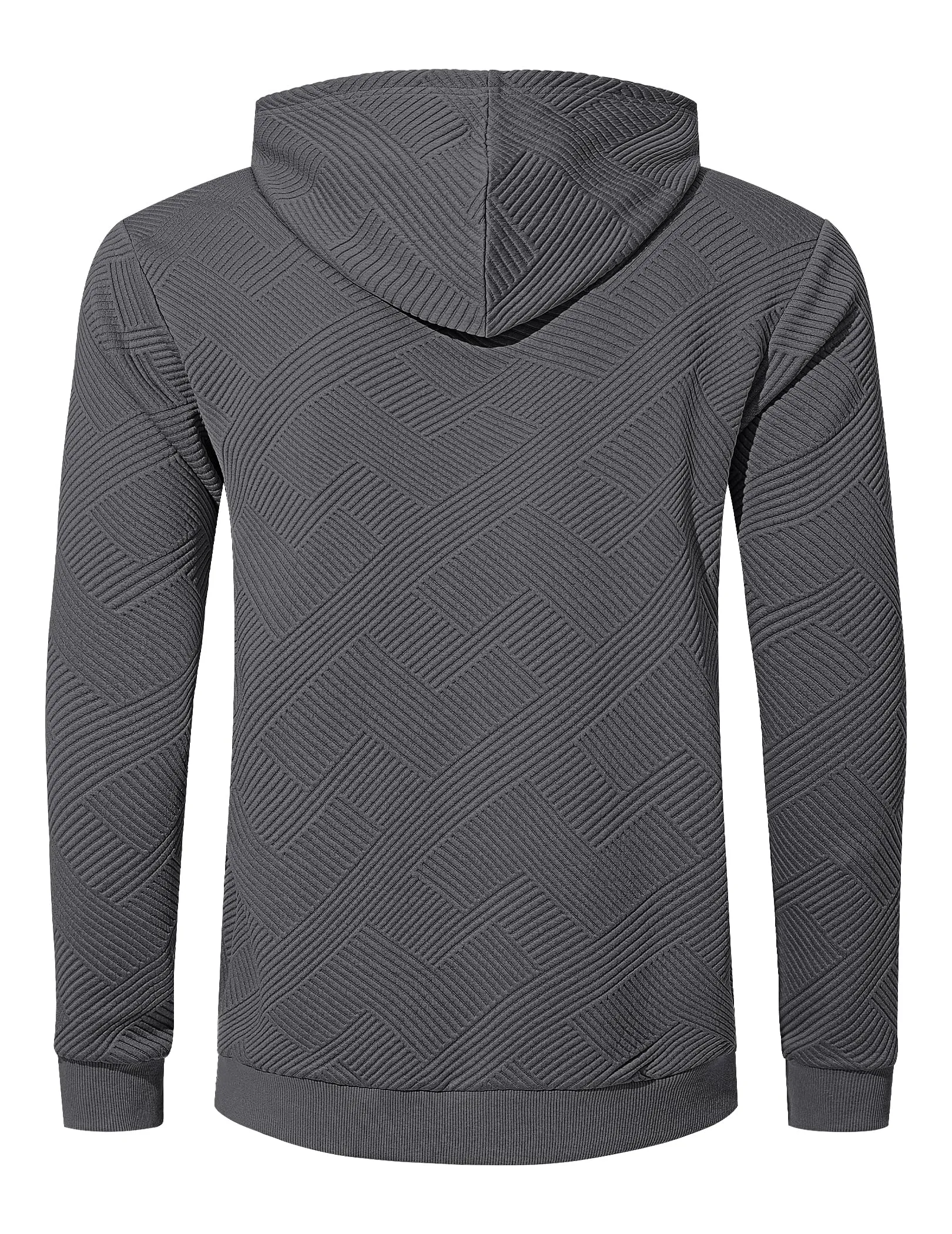 TARAINYA Felpa con Cappuccio Uomo Cotone Hoodie Grigio scuro L - immagine 5