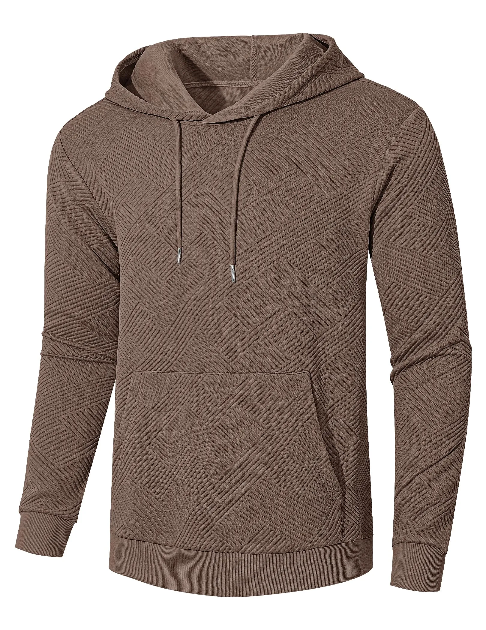 TARAINYA Felpa con Cappuccio Uomo Cotone Hoodie Marrone3XL - immagine 4