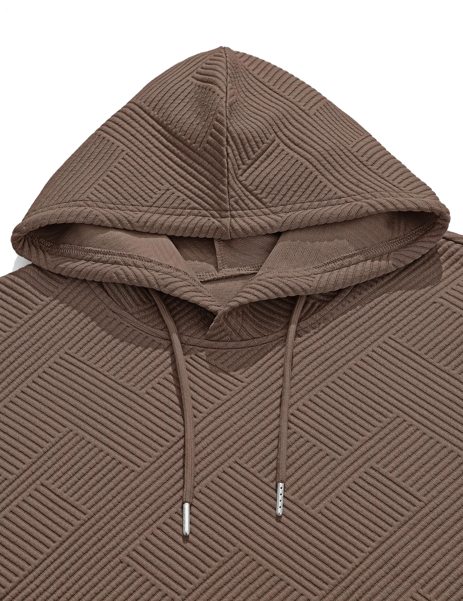 TARAINYA Felpa con Cappuccio Uomo Cotone Hoodie Marrone3XL - immagine 6