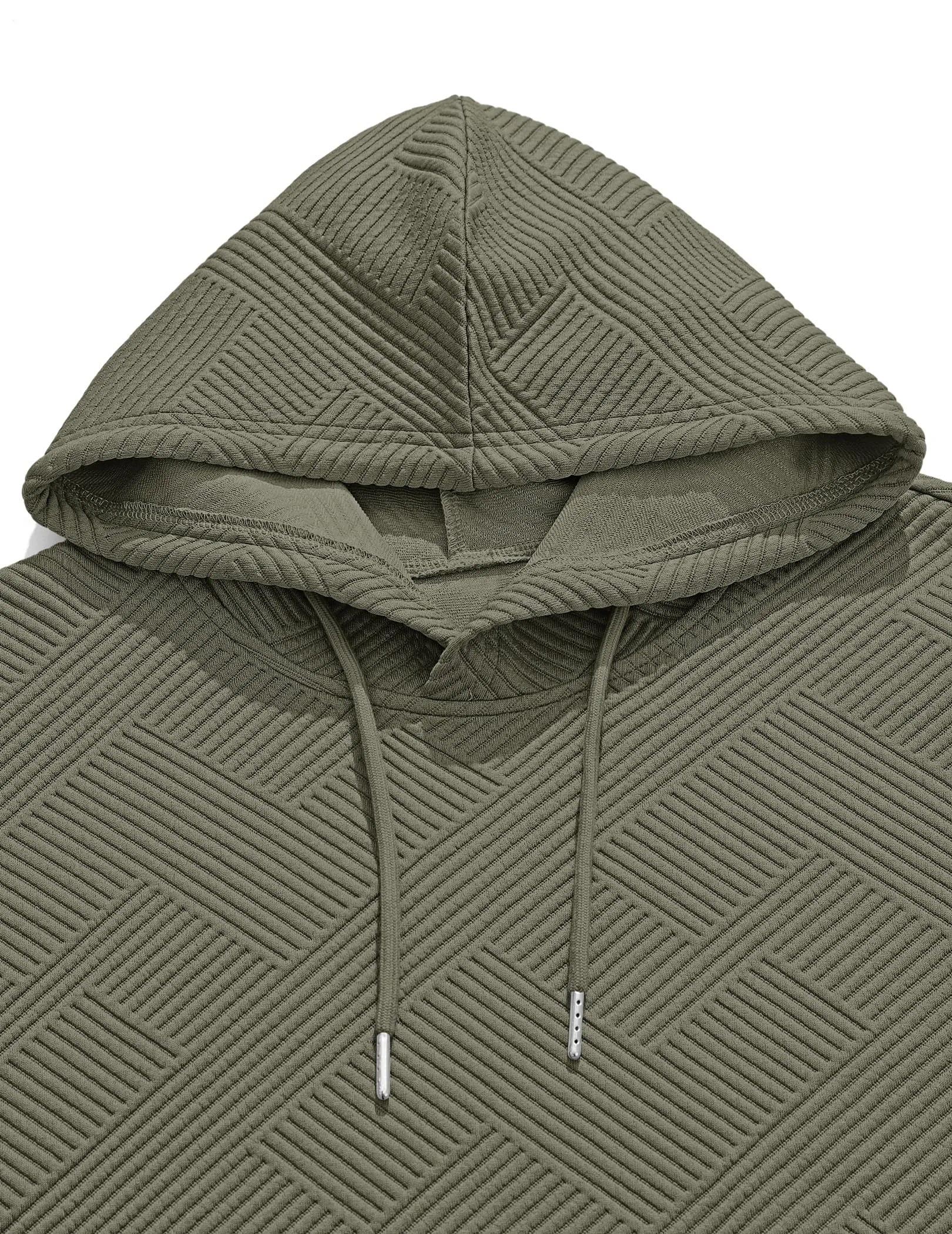 TARAINYA Felpa con Cappuccio Uomo Cotone Hoodie Verde militare L - immagine 6